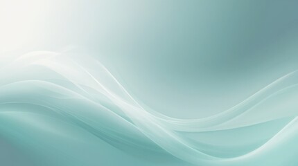 Fototapeta premium Ethereal Mint Green Abstract Waves, Minimal Soft Flowing Background in 4K