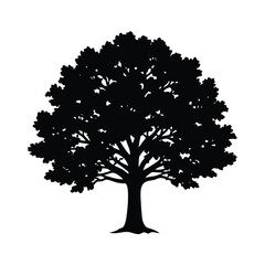Fototapeta premium Oak Tree Silhouette Vector Design