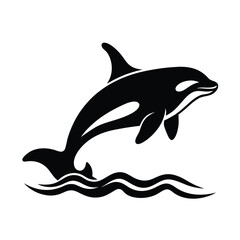 Fototapeta premium Orca Silhouette Breaching Silhouette