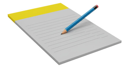 Isolated Notepad and pencil