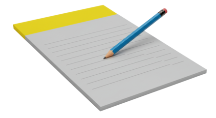 Isolated Notepad and pencil