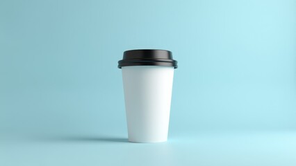 White Coffee Cup With Black Lid
