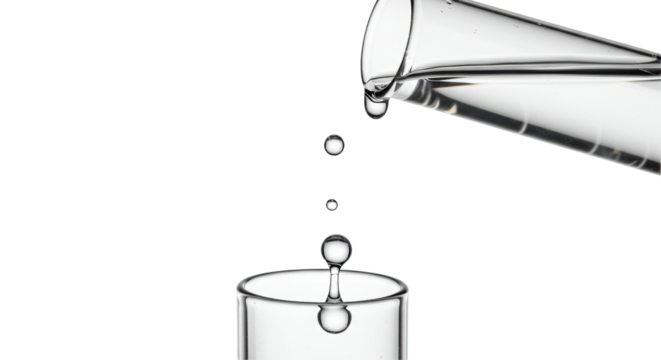 Isolated Water Pouring into Test Tube