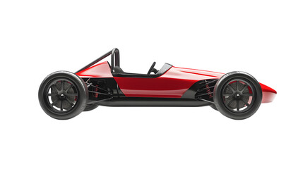 Red Formula Car on Transparent Background: Professional Racing Concept for Design Projects