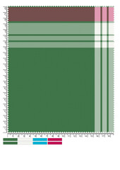 Plaid fabric pattern, blue, brown, cream, seamless for textiles, and for designing clothes, skirts or decorative fabrics. Vector illustration.
