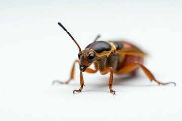 Close-up of single insect on plain white background, arthropod, texture
