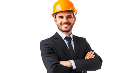 Confident Male Engineer Smiling with Arms Folded in Formal Attire Portrait Photo