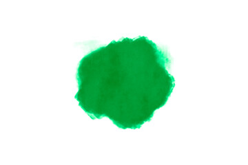 Swirls of vibrant green paint created with different brushes showcasing unique textures and shapes