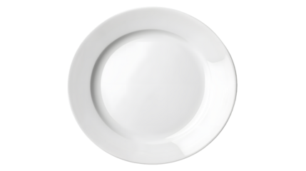 White Empty Plate on Transparent Background with Silver Cutlery - Minimalist Dining Concept Image
