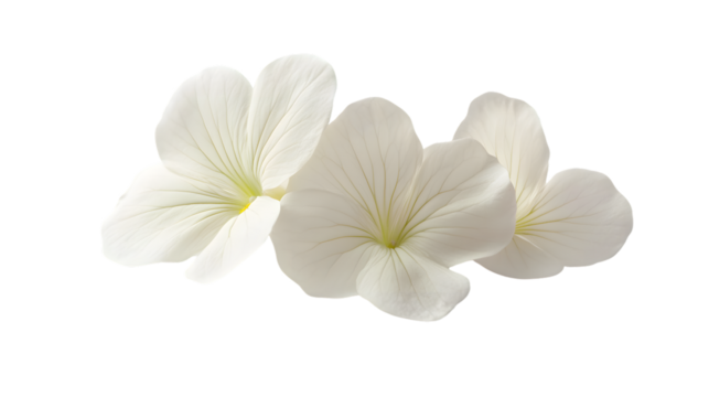White Violet Flower Isolated on White - Elegant and Minimalistic Floral Photography Concept.