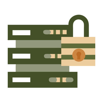 Data Security Concept: Illustration of Server with Padlock for Cybersecurity and Privacy Protection