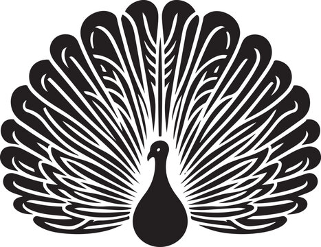 Turkey Fan Radiating Lines Logo Vector