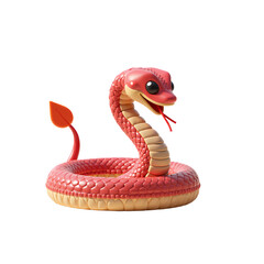 Fototapeta premium Cobra Snake Full Body 3D Render Icon of a Cute Cartoon Reptile Illustration Animal Style
