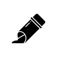 Black Icon of Cement Pour Pipe with Curve View