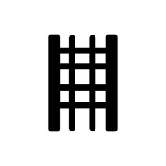 Black Icon of Rebar Cage Construction in Minimal Frame