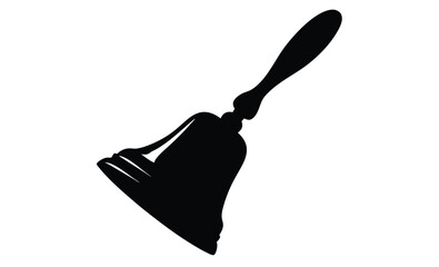 Bell education icon ring flat silhouette, bell education icon style outline 