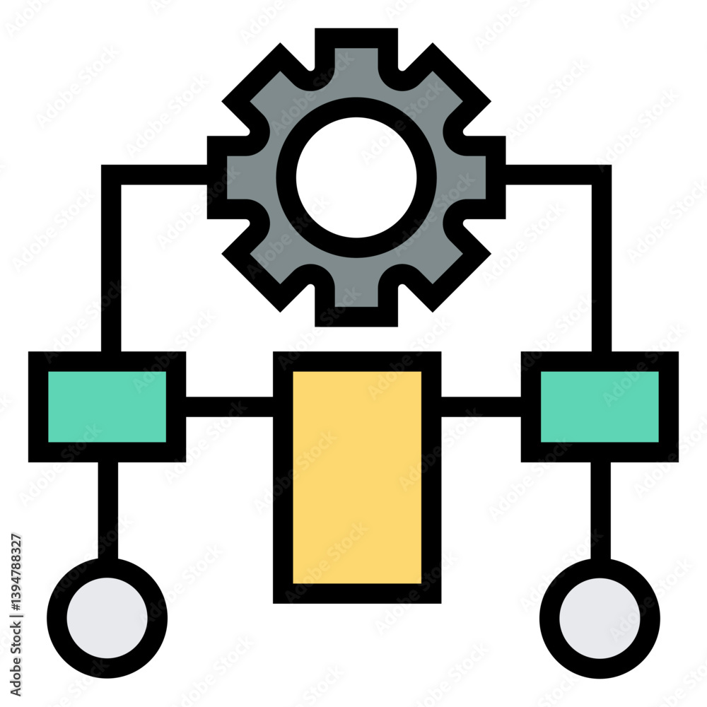 Leinwandbilder database algorithm vector icon