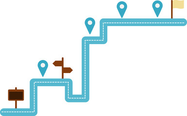 目標達成へのロードマップのイラスト