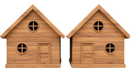 Isolated Small Wooden Houses