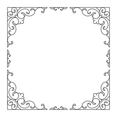 Simple line frame with floral patterns.