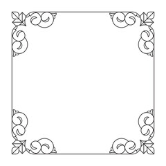 Simple line frame with floral patterns.
