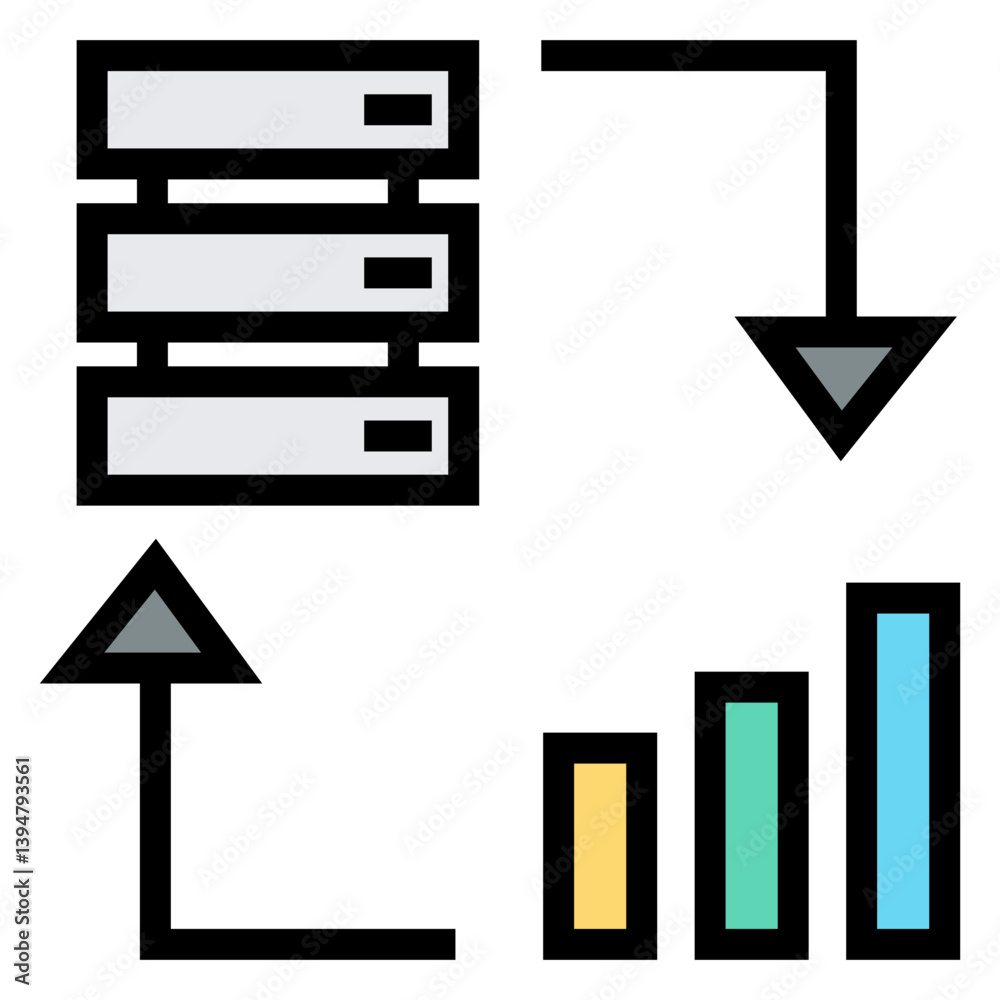 Poster data transaction vector icon