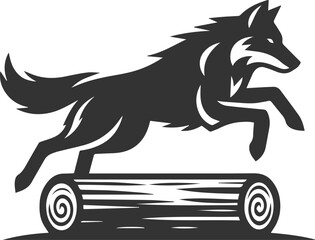 Silhouette of a wolf black vector animal