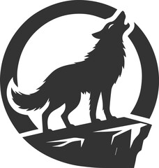 Silhouette of a wolf black vector animal
