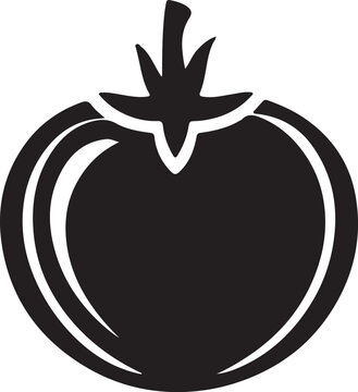 recommend clip art: Tomato silhouette vector art illustration. Tomato vector icon. 