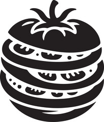 Tomato silhouette vector art illustration. Tomato vector icon. 