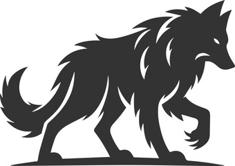 Obraz premium Silhouette of a wolf black vector animal