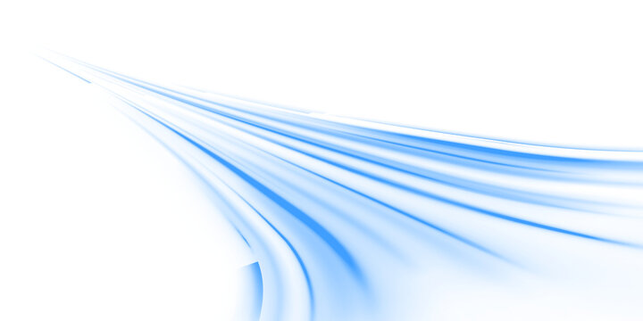 Abstract neon rays PNG with a blue color scheme. Technological futuristic vector background. Speed motion lines in blue light, resembling a high-speed road.