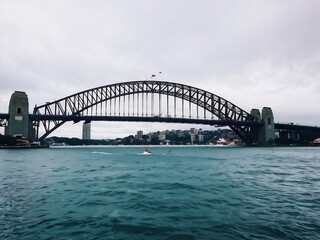 Sydney Harbour Bridge with a Cloudy Sky