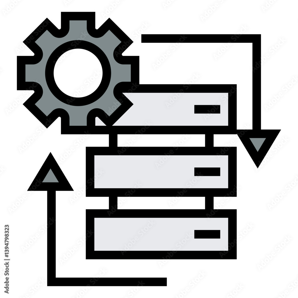 Poster data processing vector icon