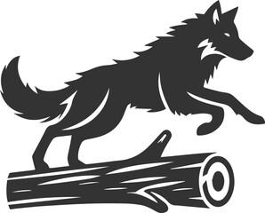 Silhouette of a wolf black vector animal