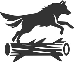 Silhouette of a wolf black vector animal