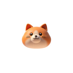 3D Cat Head Only with Cute Cartoon Style 3D Render Icon Illustration Design Element