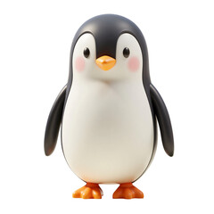 Fototapeta premium Full Body Penguin 3D Render Icon Illustration Cute Cartoon Style with Transparent Background