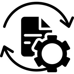 Digital Transformation Glyph Icon