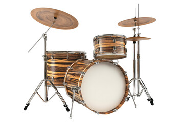Drum set with beautiful wood grain