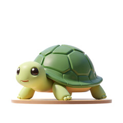 Full Body Tortoise 3D Render Icon Illustration Cute Cartoon Style with Transparent Background