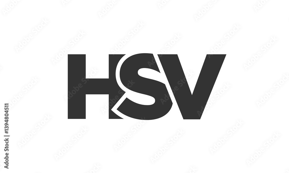 Fototapete hsv logo design template with strong and modern bold text. initial based vector logotype featuring s