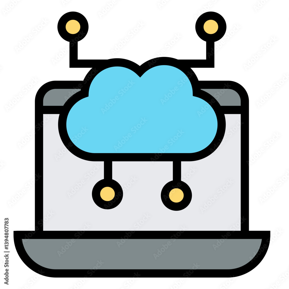 Poster cloud computing vector icon