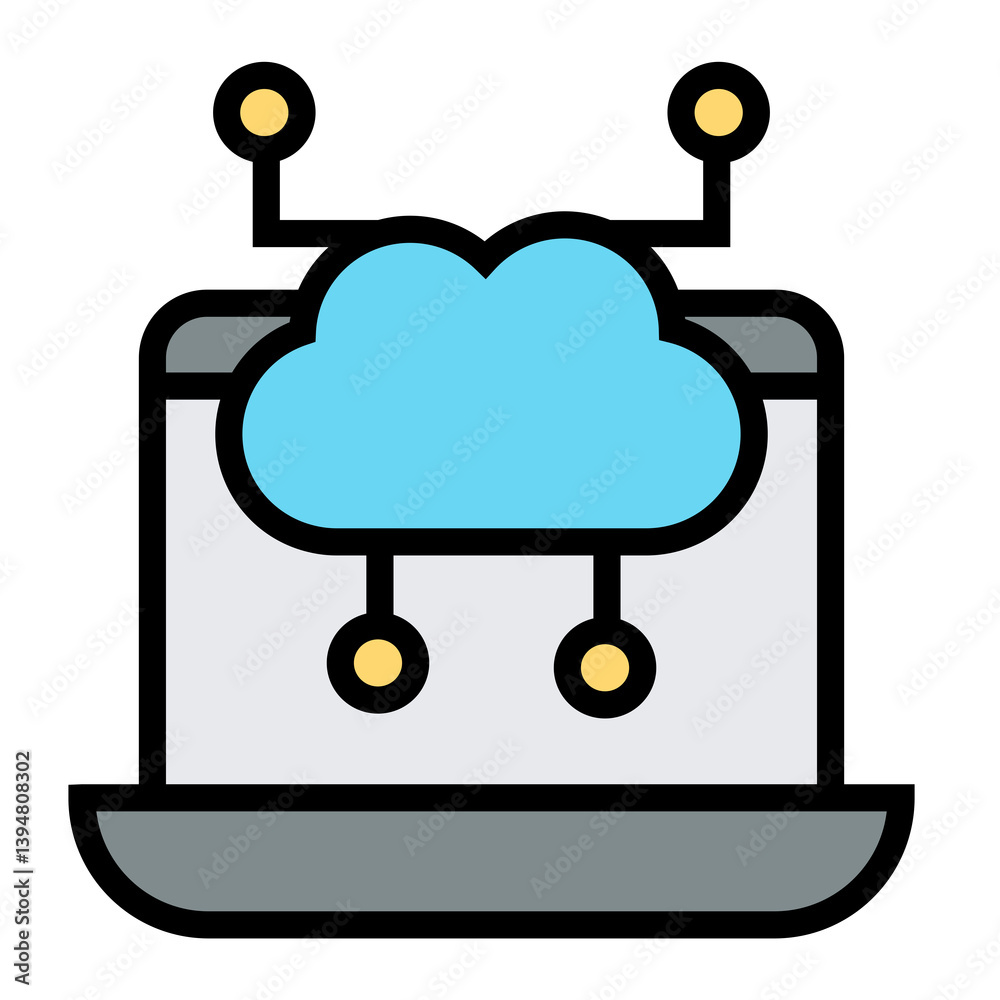 Poster cloud computing icon