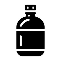 Vector Illustration Of A Simple Pictogram Water Flask Icon Designed As A Lightweight Container Perfect For Travel, Fitness, And Hydration-Related Visuals