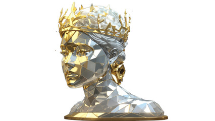 A regal golden crown bust, perfect for royalty or luxury-themed visuals.