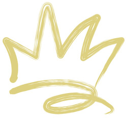 Graffiti Crown Gold Ink Hand Drawn Head Accessories in Street Style