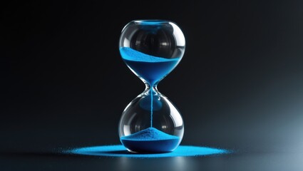 Stylish hourglass with a dark background. Hourglass time theme for business timelines, urgency, and time results