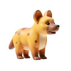Naklejka premium Hyena Full Body 3D Render Icon Illustration Cute Cartoon Style Animal Design Element