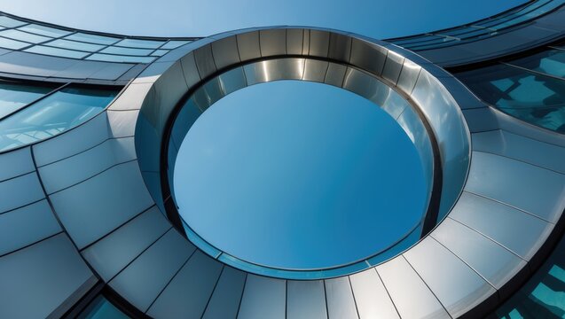 Modern Architecture Features Curved Steel Panels and Glass Walls